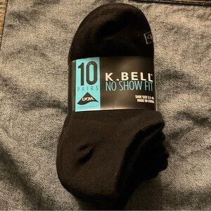 Hanes Black No Show Socks - 10 Pack